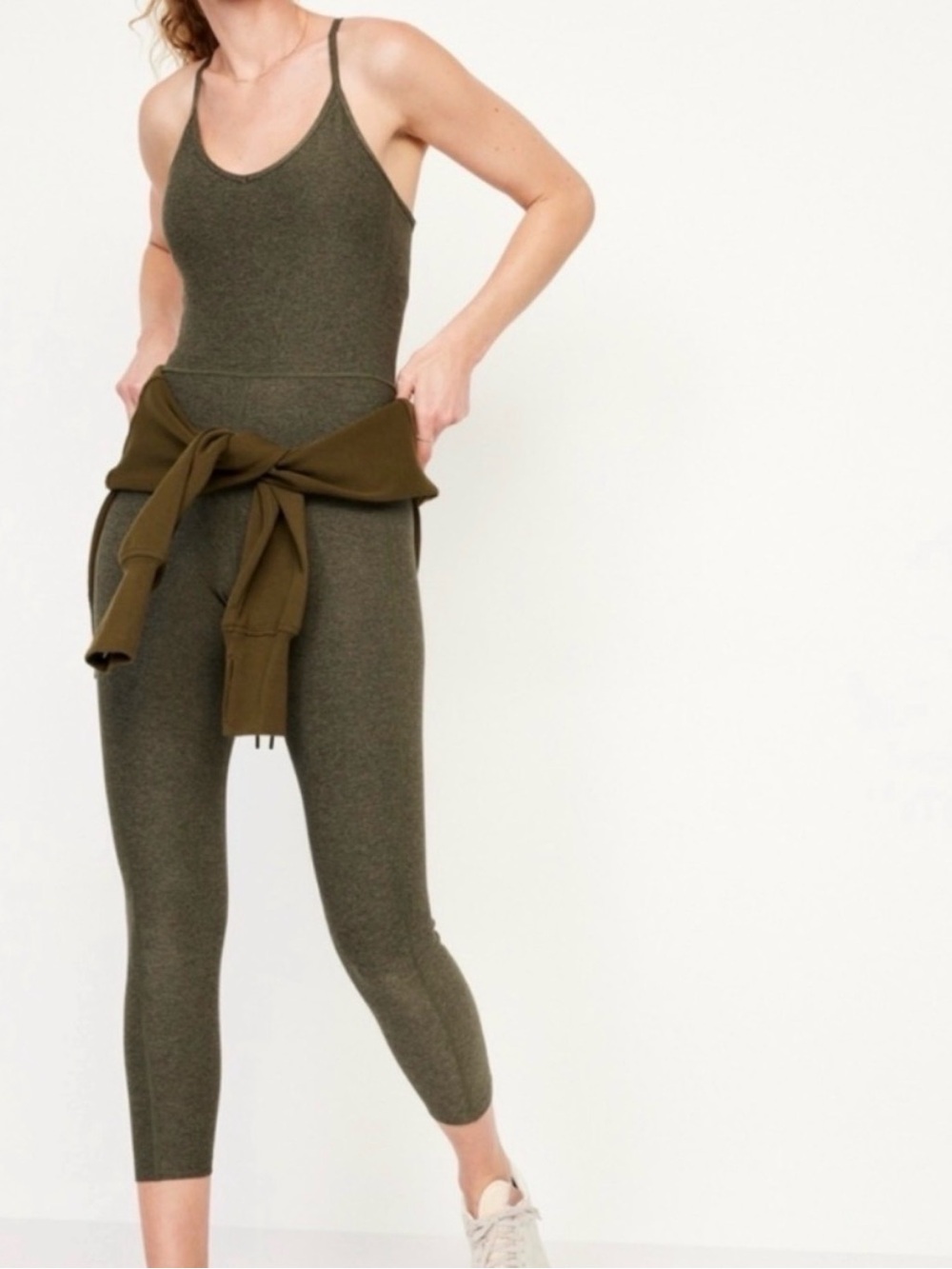 Old Navy Olive Strappy Jumpsuit